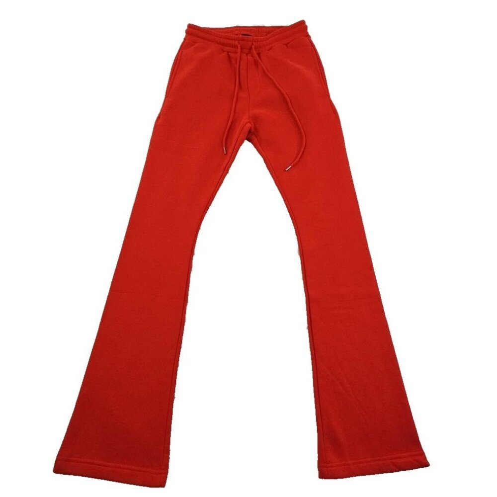 Nova Men Fleece Sweatpants Men's M‎ (30-32) Day Glow Orange 36" Inseam Flair Leg